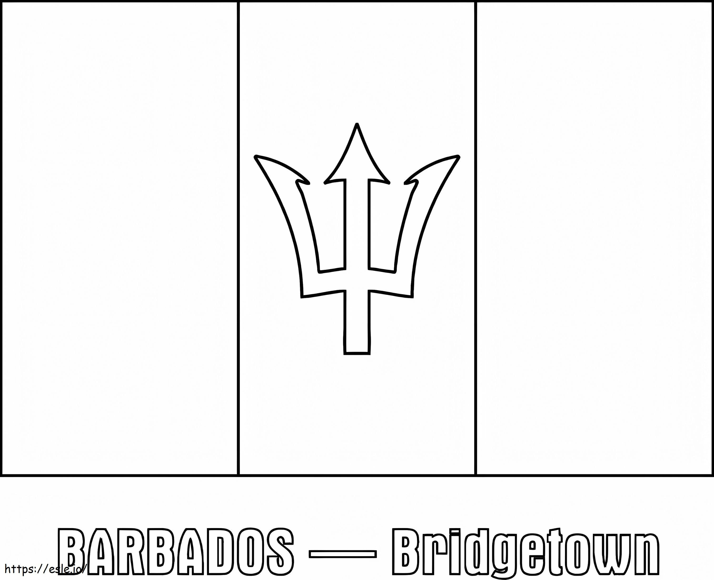 Bendera Barbados Gambar Mewarnai