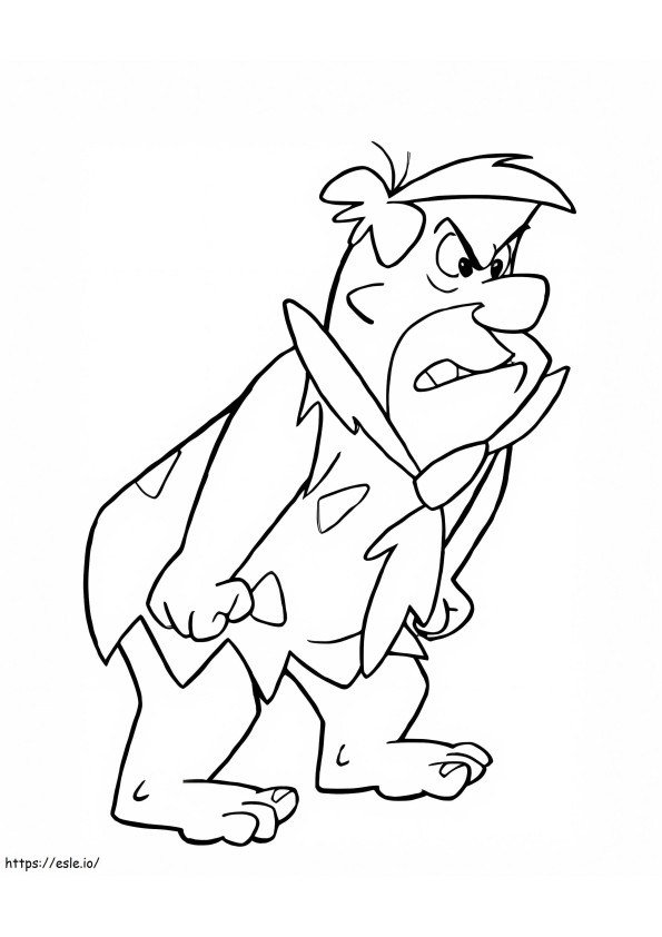 Angry Fred Flintstones coloring page