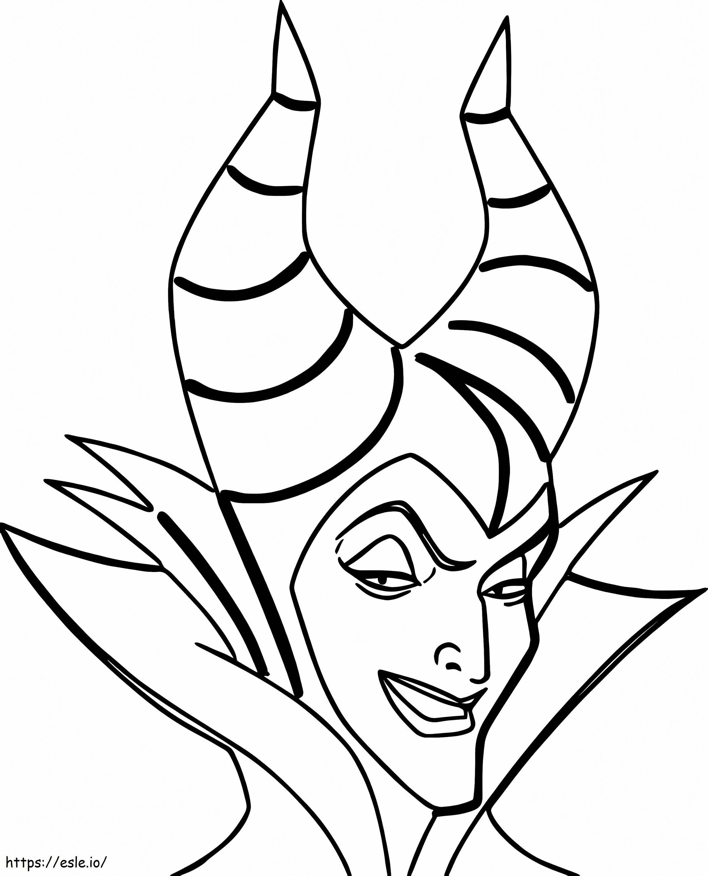 Evil Maleficent Smiling coloring page