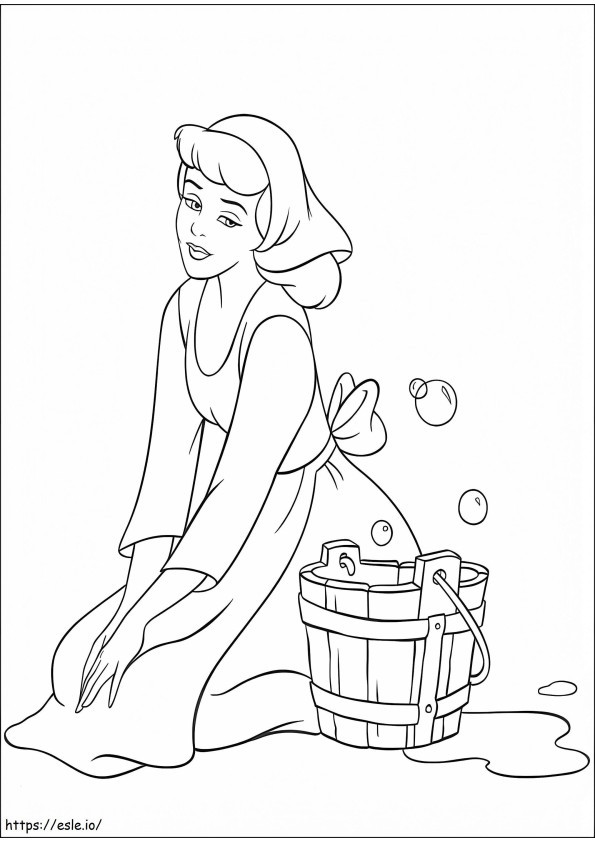 Sad Cinderella coloring page