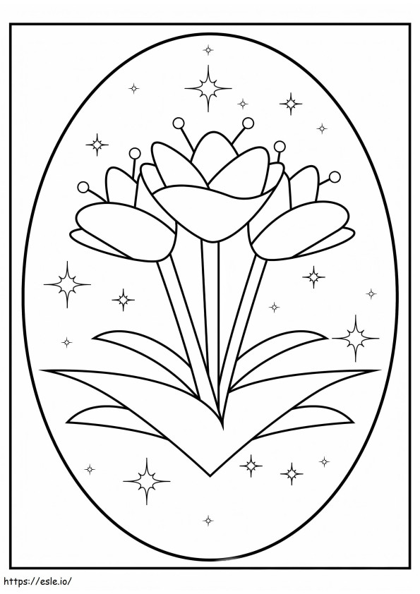 Coloriage Tulipe en cercle à imprimer dessin