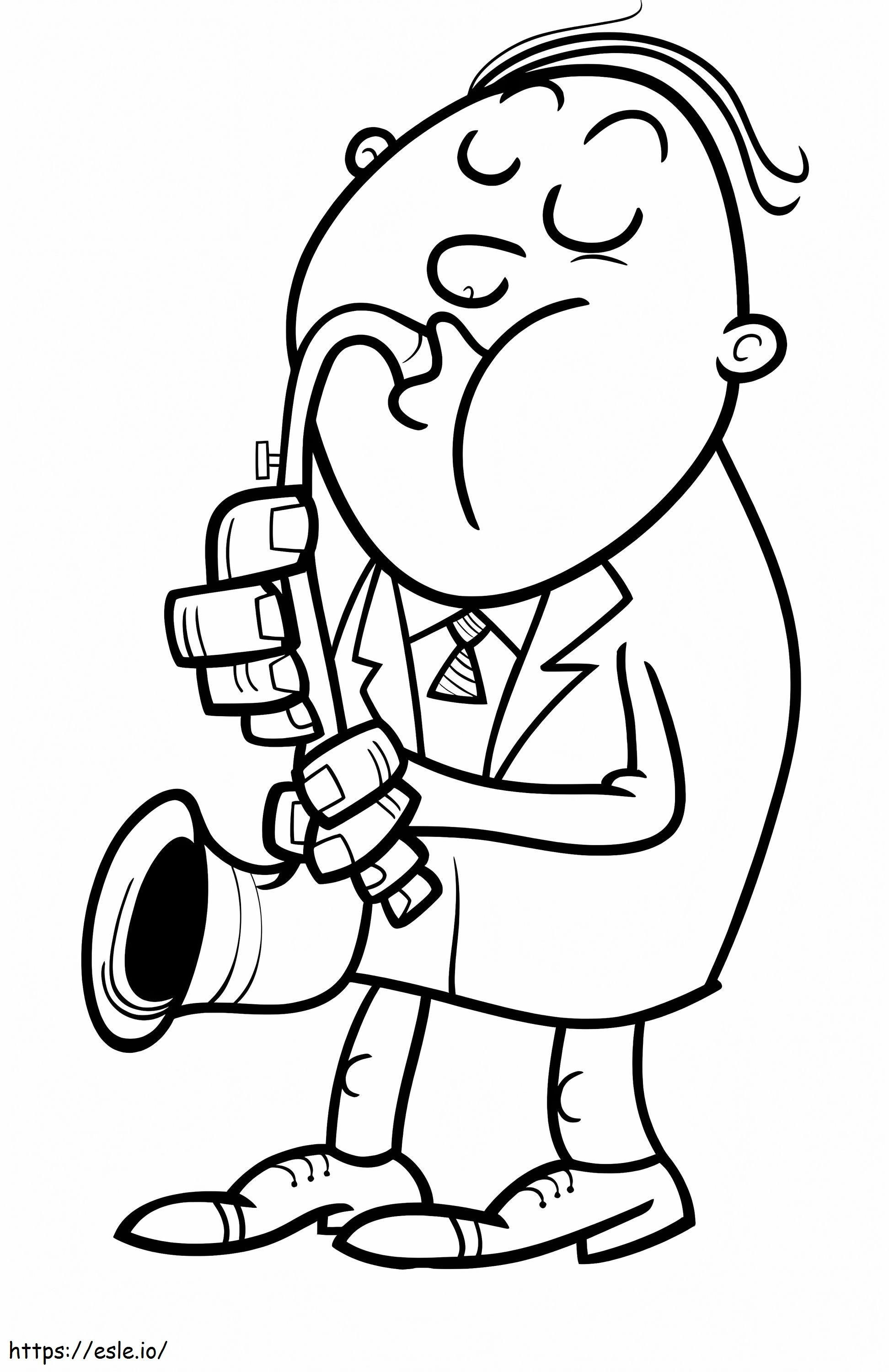 Man With Saxophone coloring page