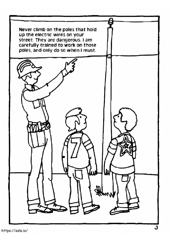 Electrical Safety Free Printable coloring page