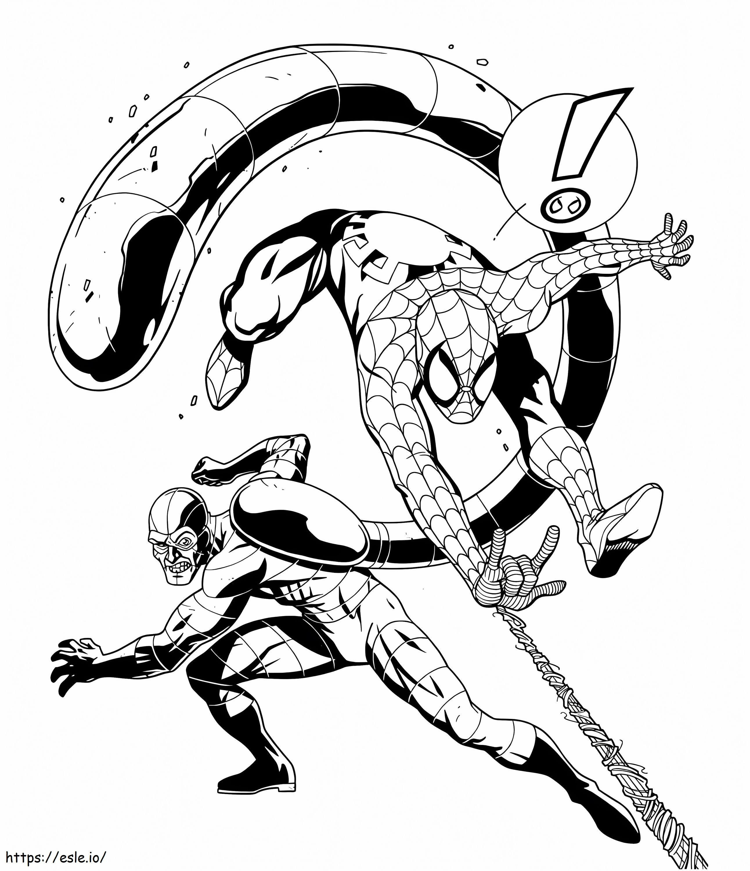 Spiderman versus Schorpioen kleurplaat kleurplaat
