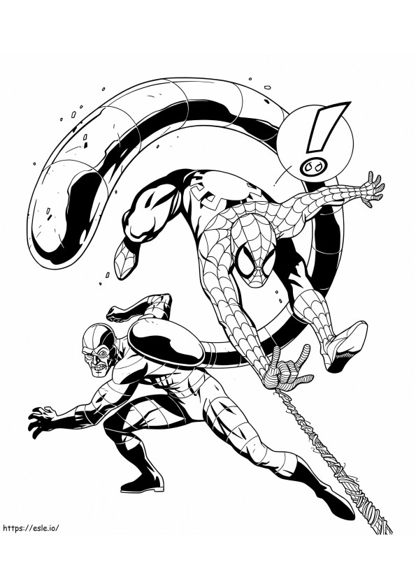 Spiderman contra escorpión para colorear