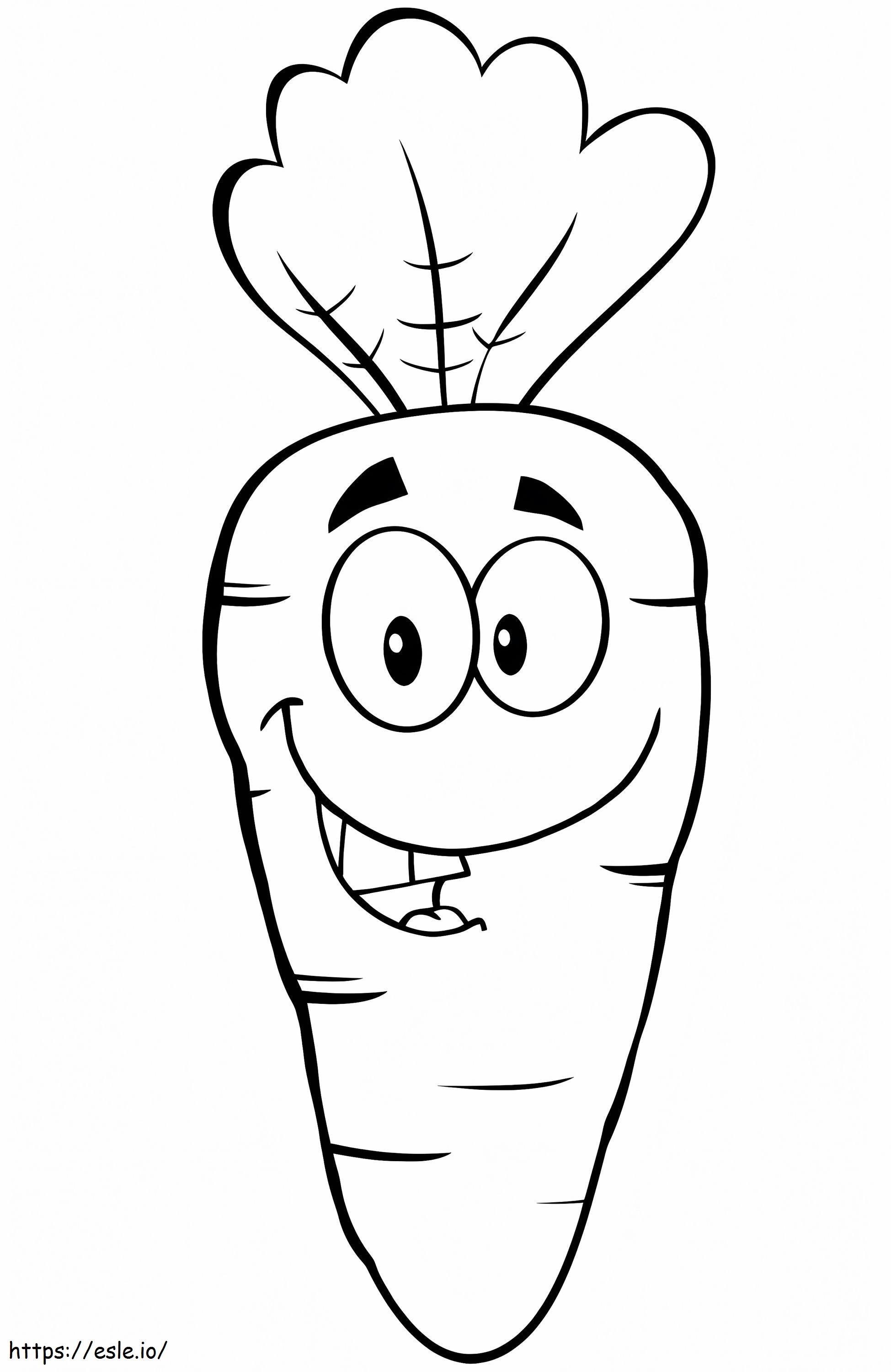 Cartoon Carrot A4 coloring page
