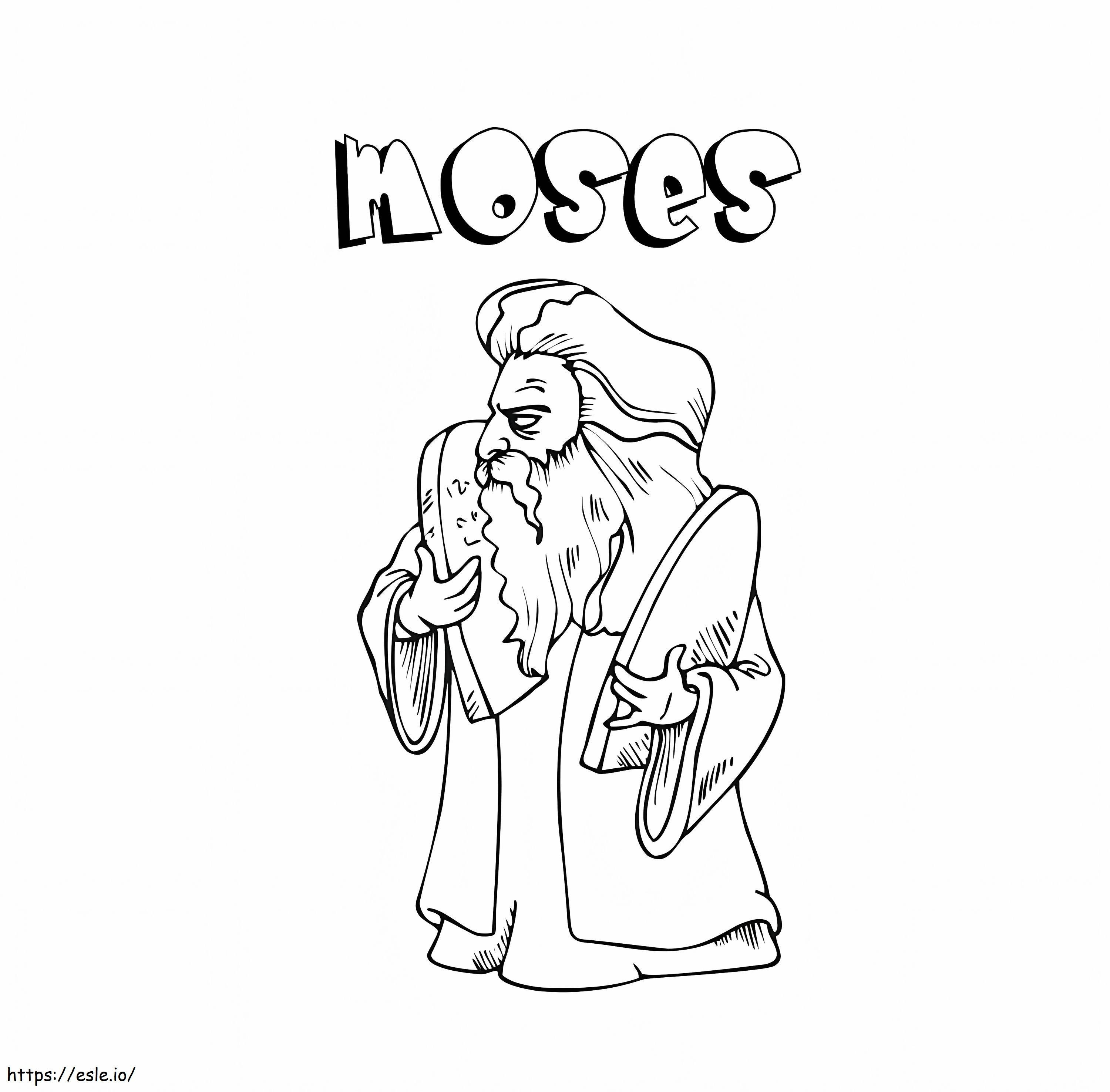 Página para colorir de Moisés fofo para colorir