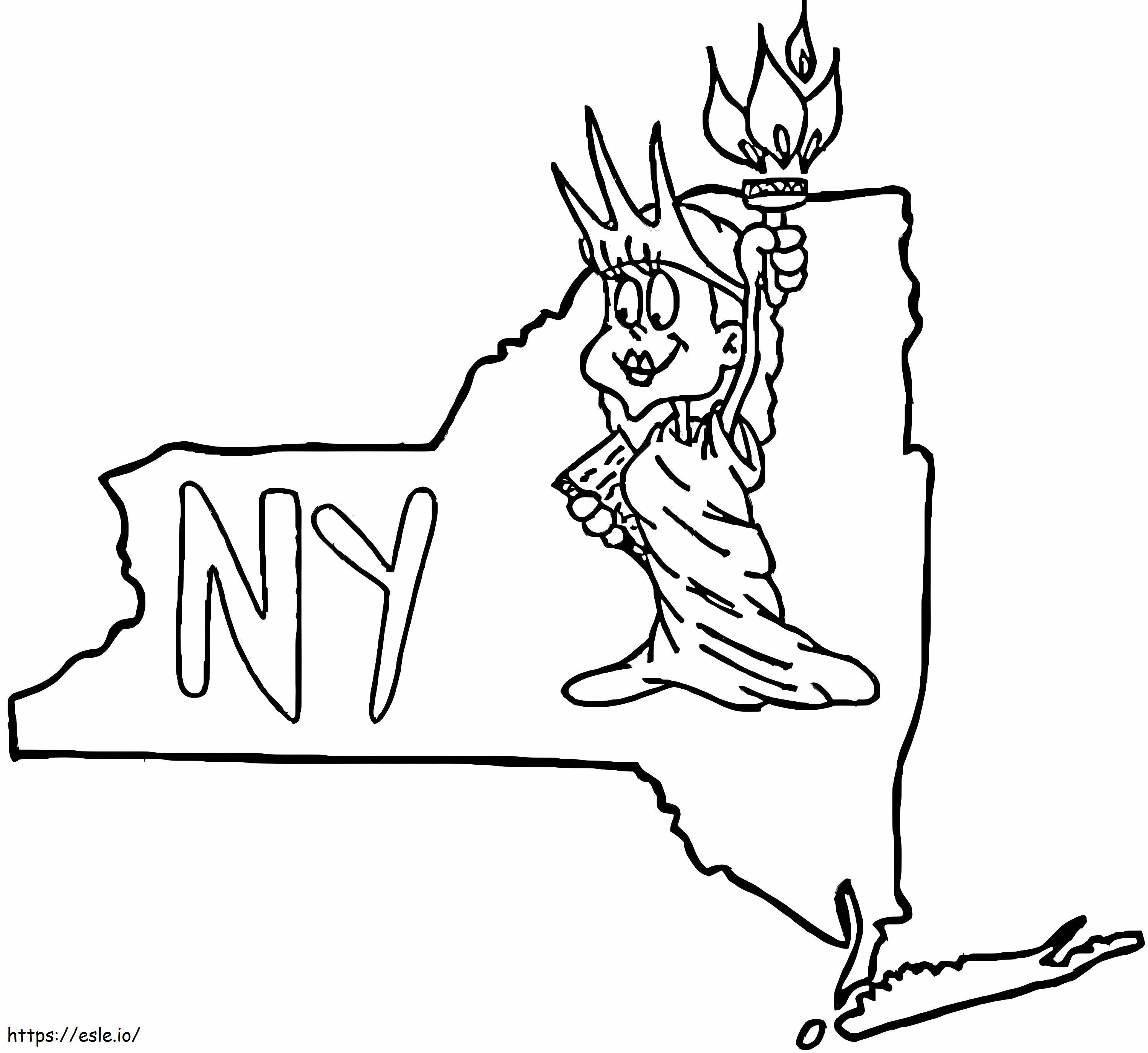 Vrijheidsbeeld In New York kleurplaat kleurplaat