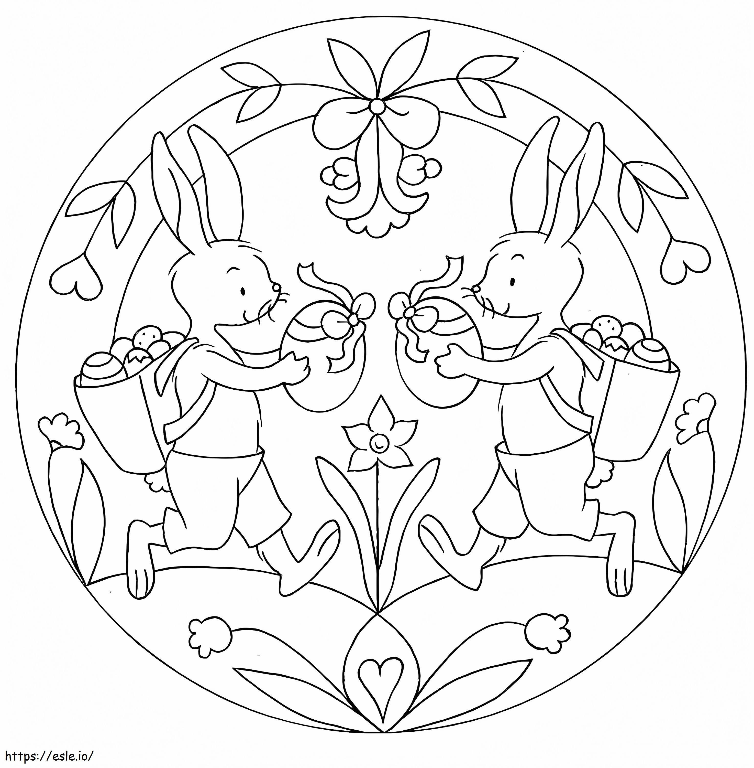 Coloriage Mandala de Pâques 4 à imprimer dessin
