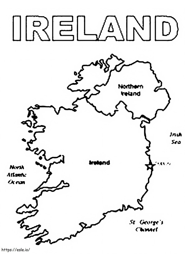 Mapa Irlandii kolorowanka
