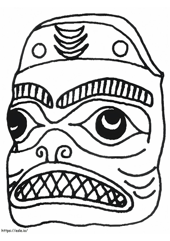 Aboriginaalien naamio värityskuva