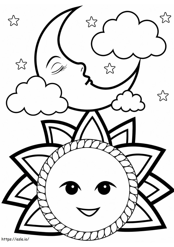 Print Sun And Moon coloring page