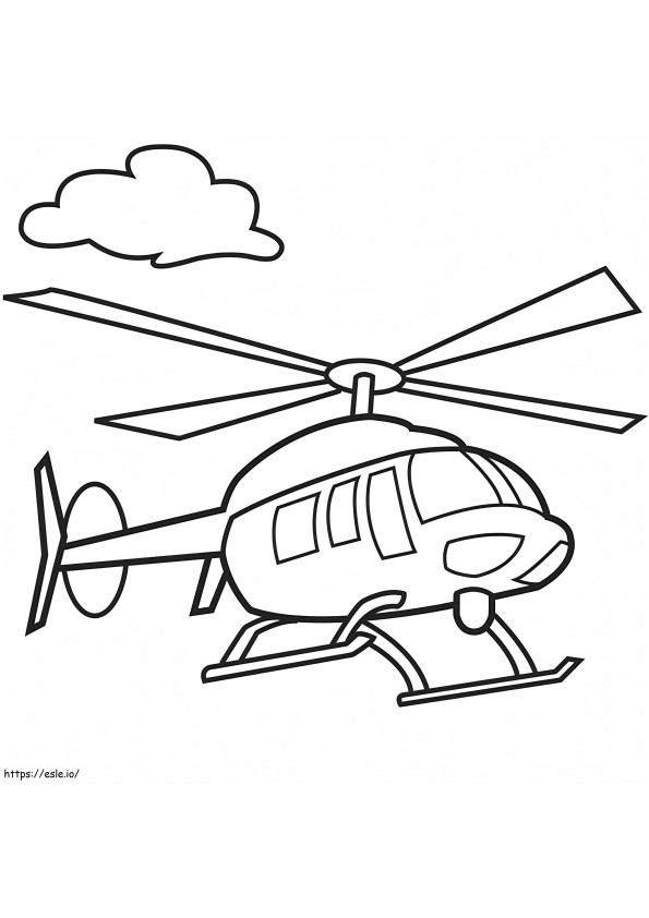 Helikopteri ja pilvi värityskuva