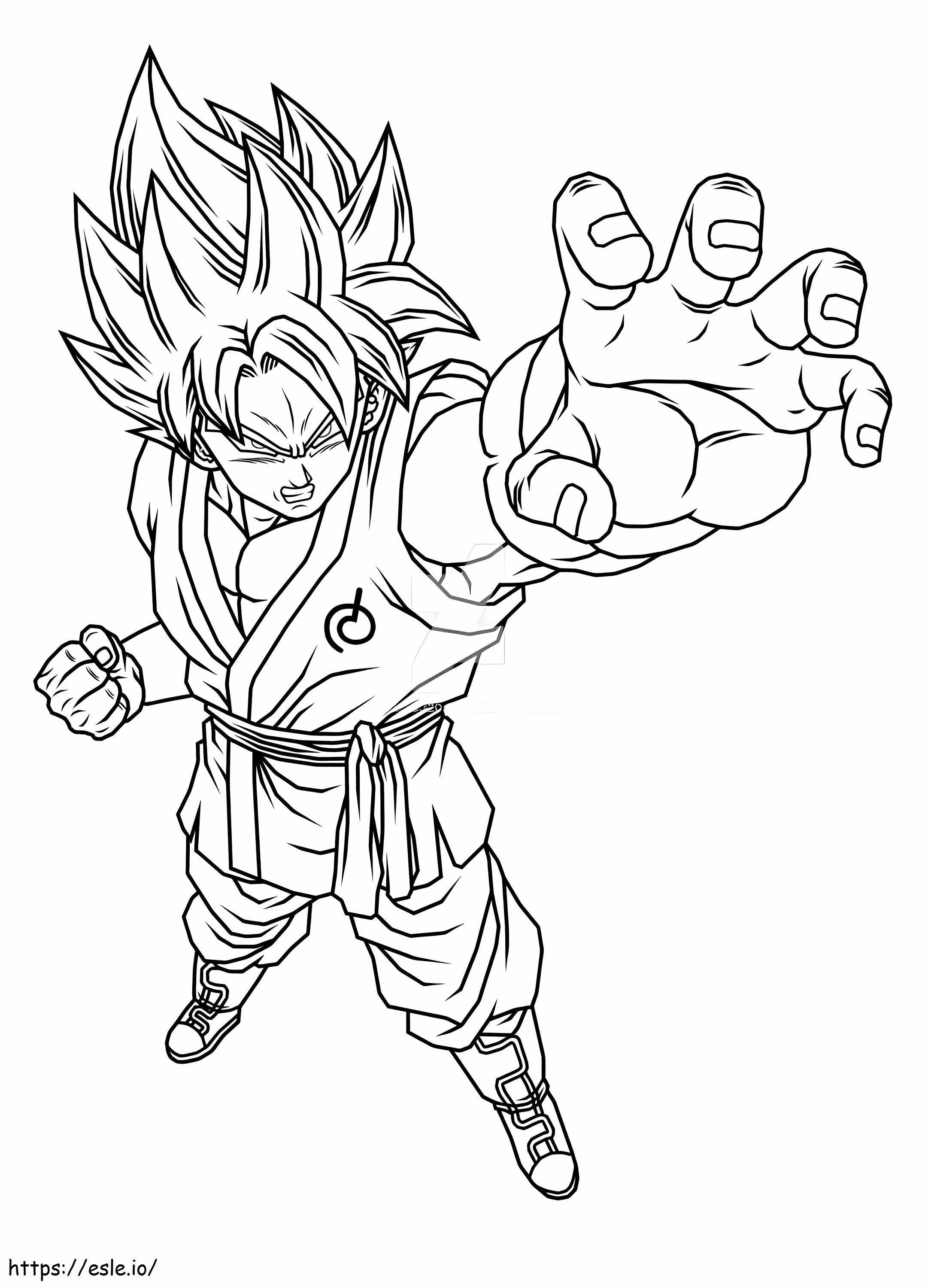 Coloriage Goku en colère à imprimer dessin
