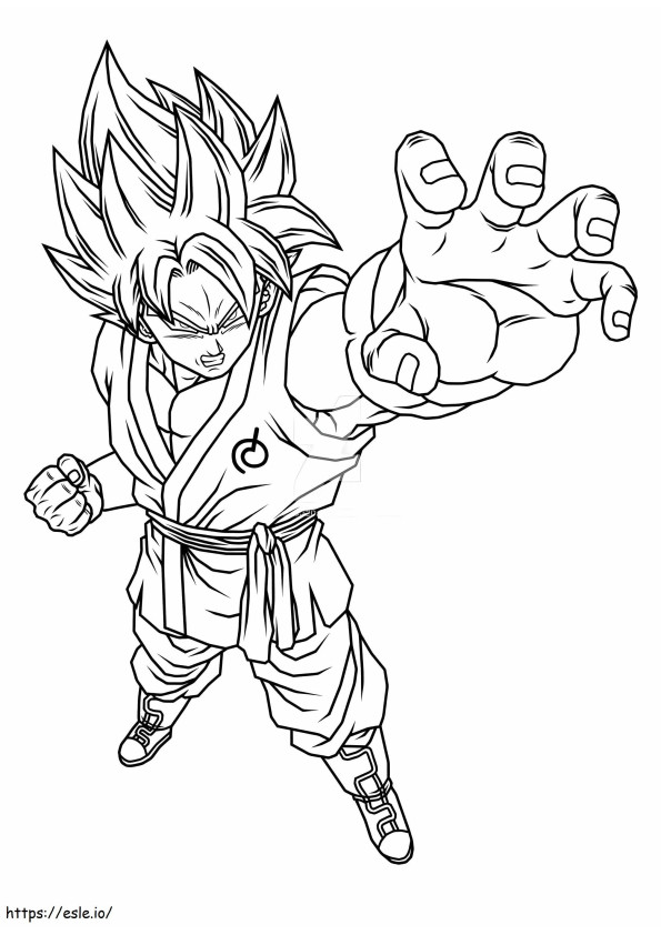 Vihainen Goku värityskuva