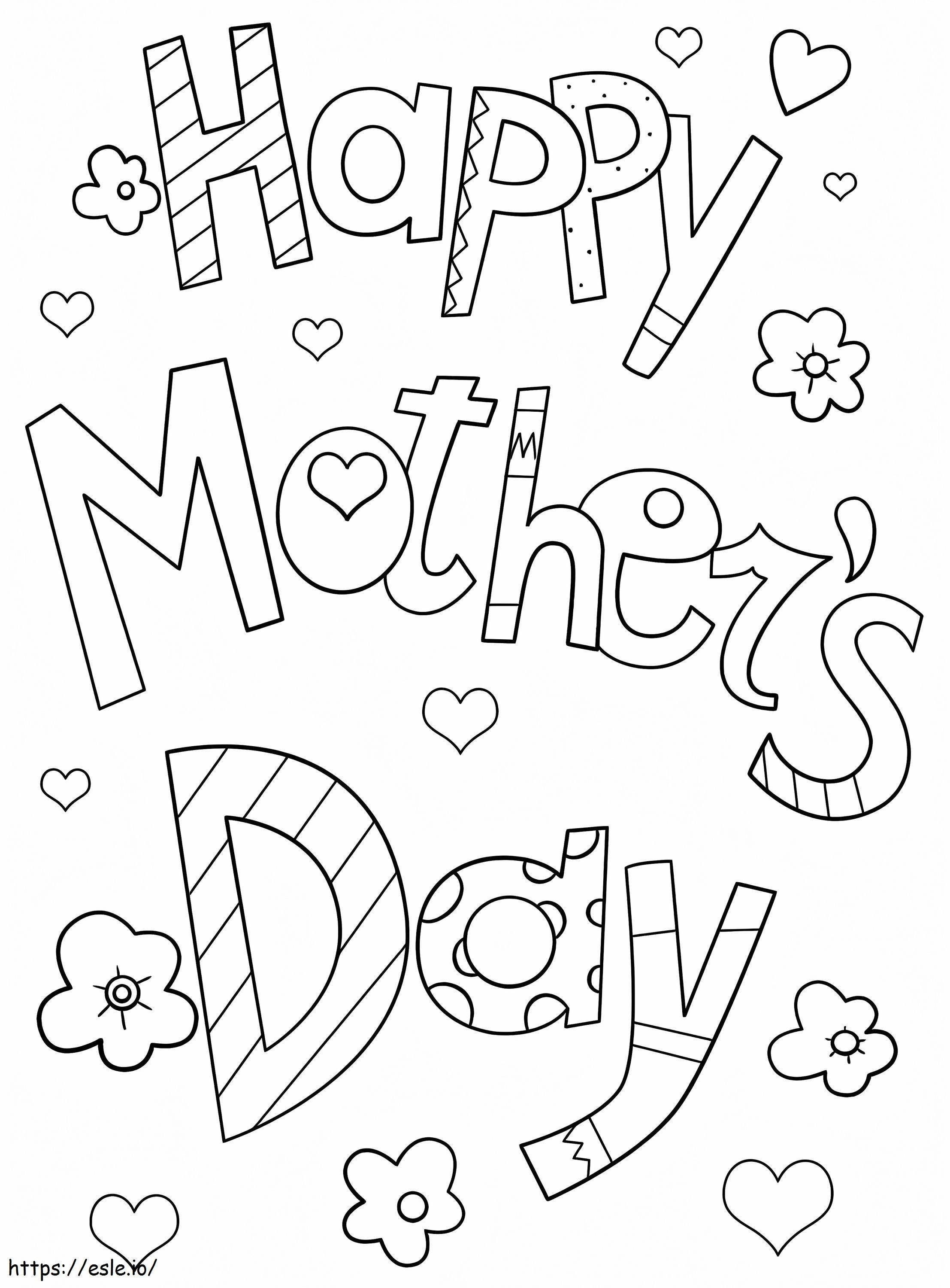Szczęśliwego Dnia Matki 12 kolorowanka