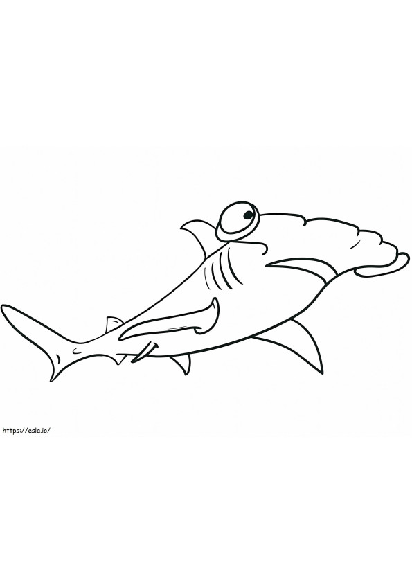 Coloriage Requin marteau mignon à imprimer dessin