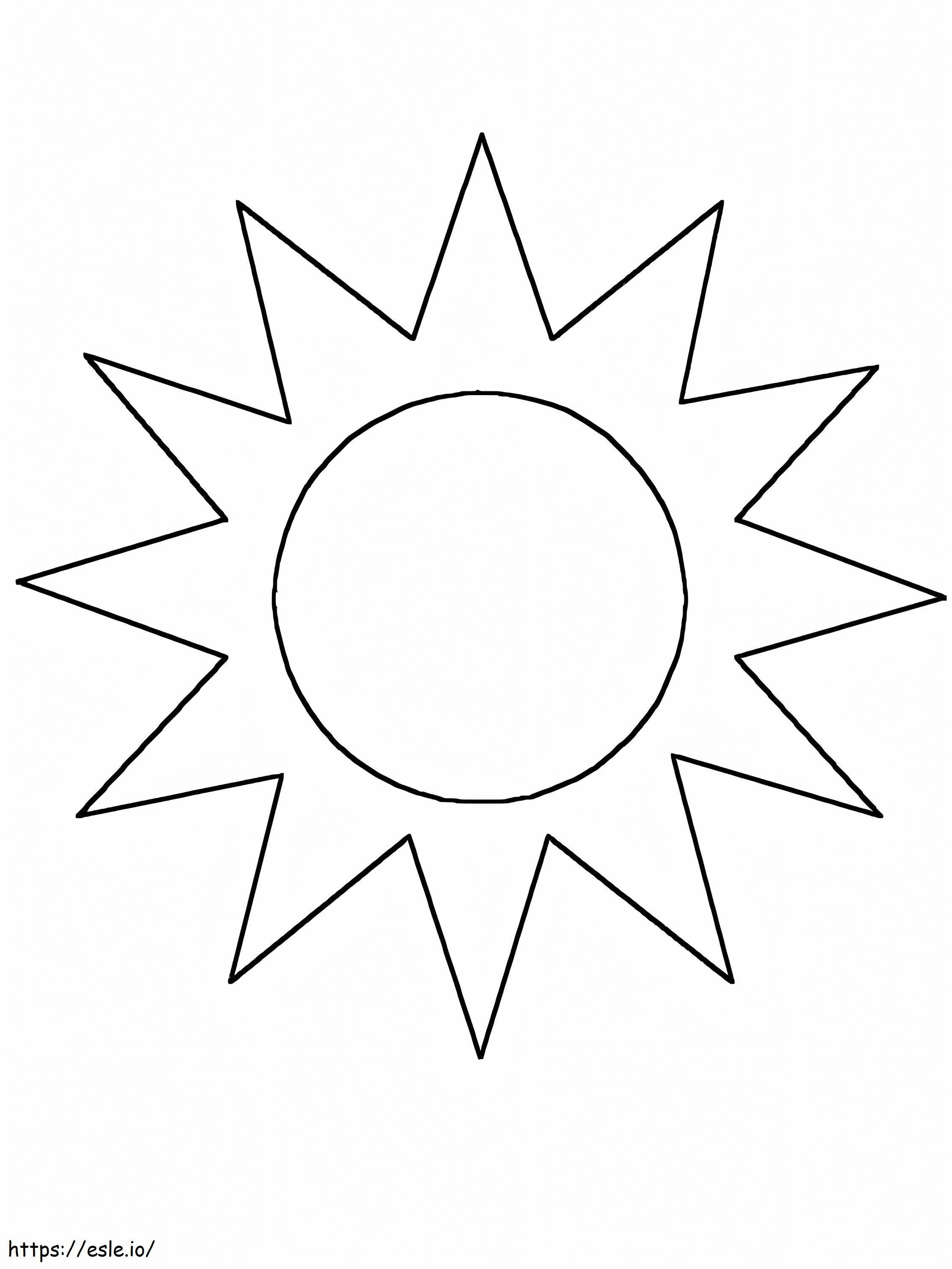 Printable Easy Sun coloring page