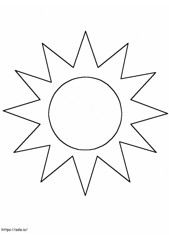 Printable Easy Sun coloring page