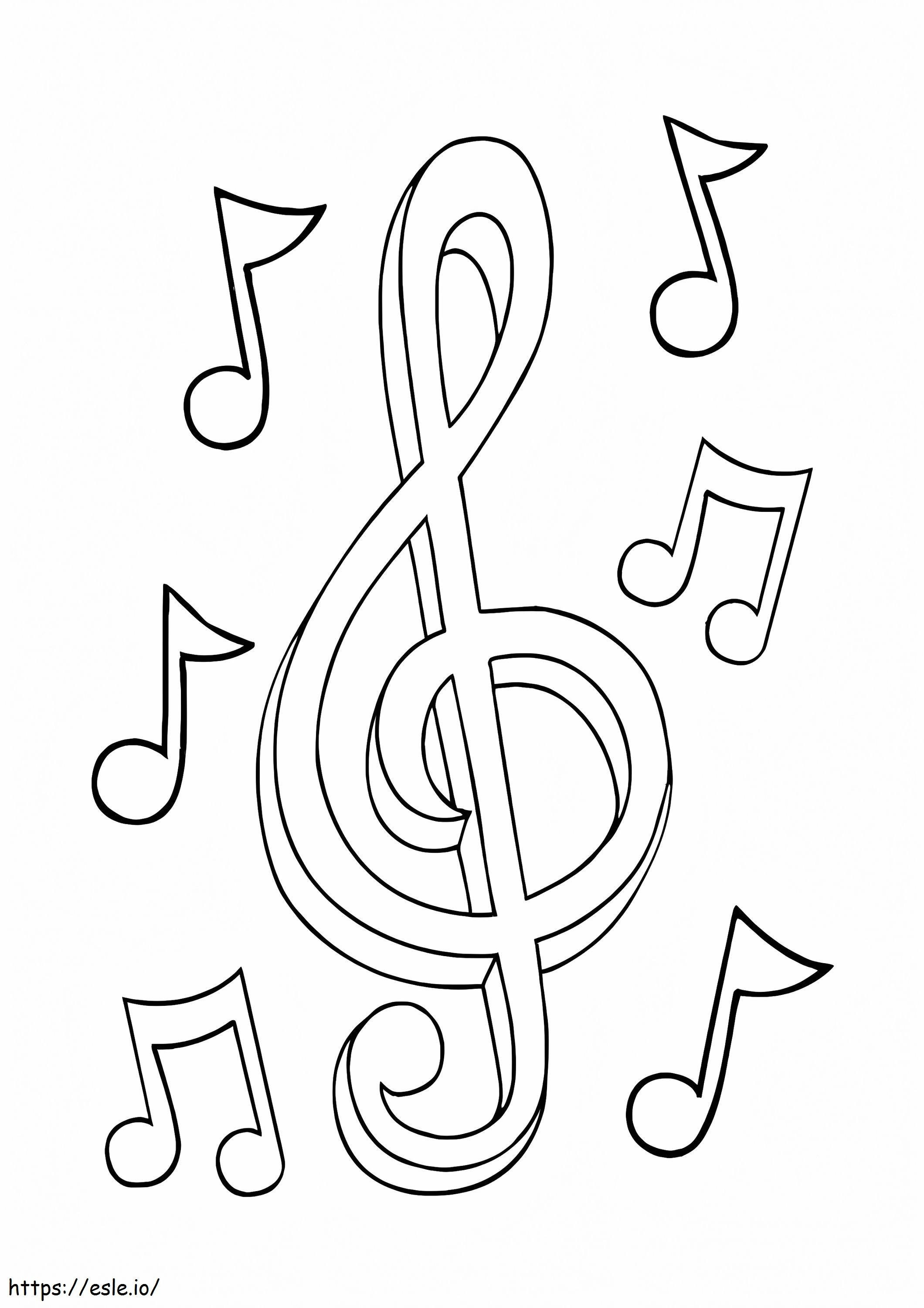 Coloriage Note de musique normale à imprimer dessin