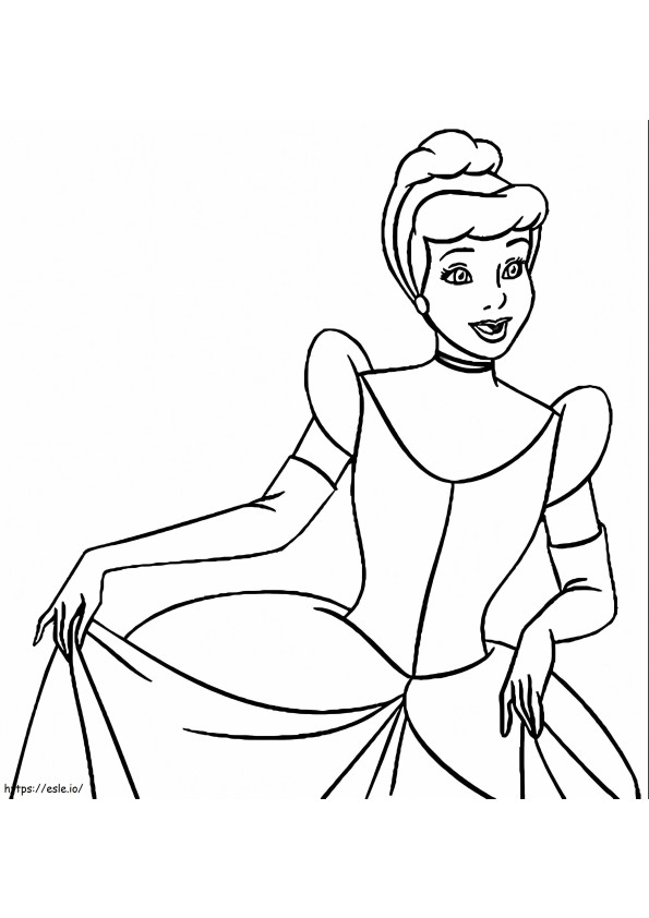 Cinderella Lapsille värityskuva