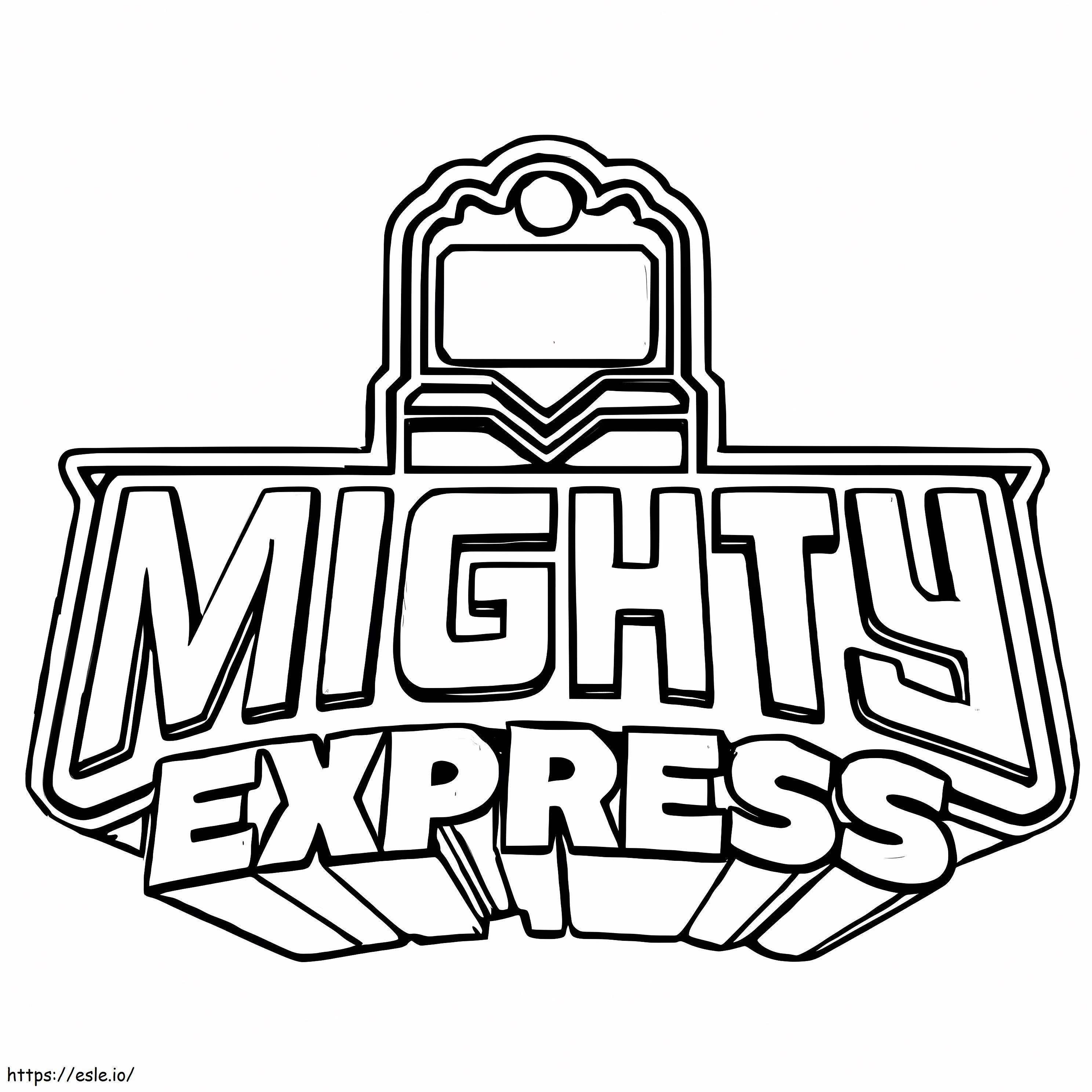 Logo-ul Mighty Express de colorat