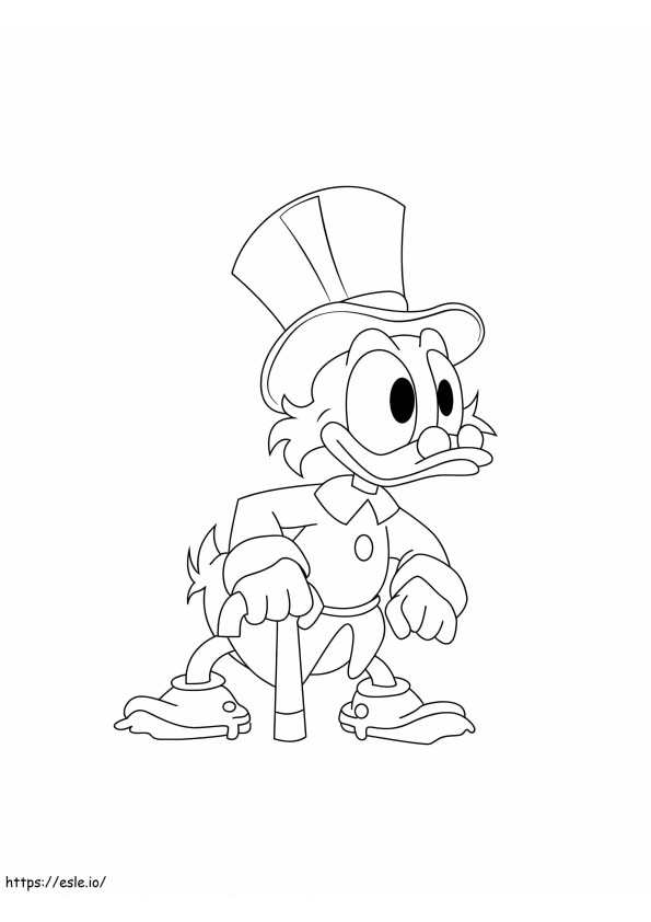 Śliczny Scrooge McDuck kolorowanka