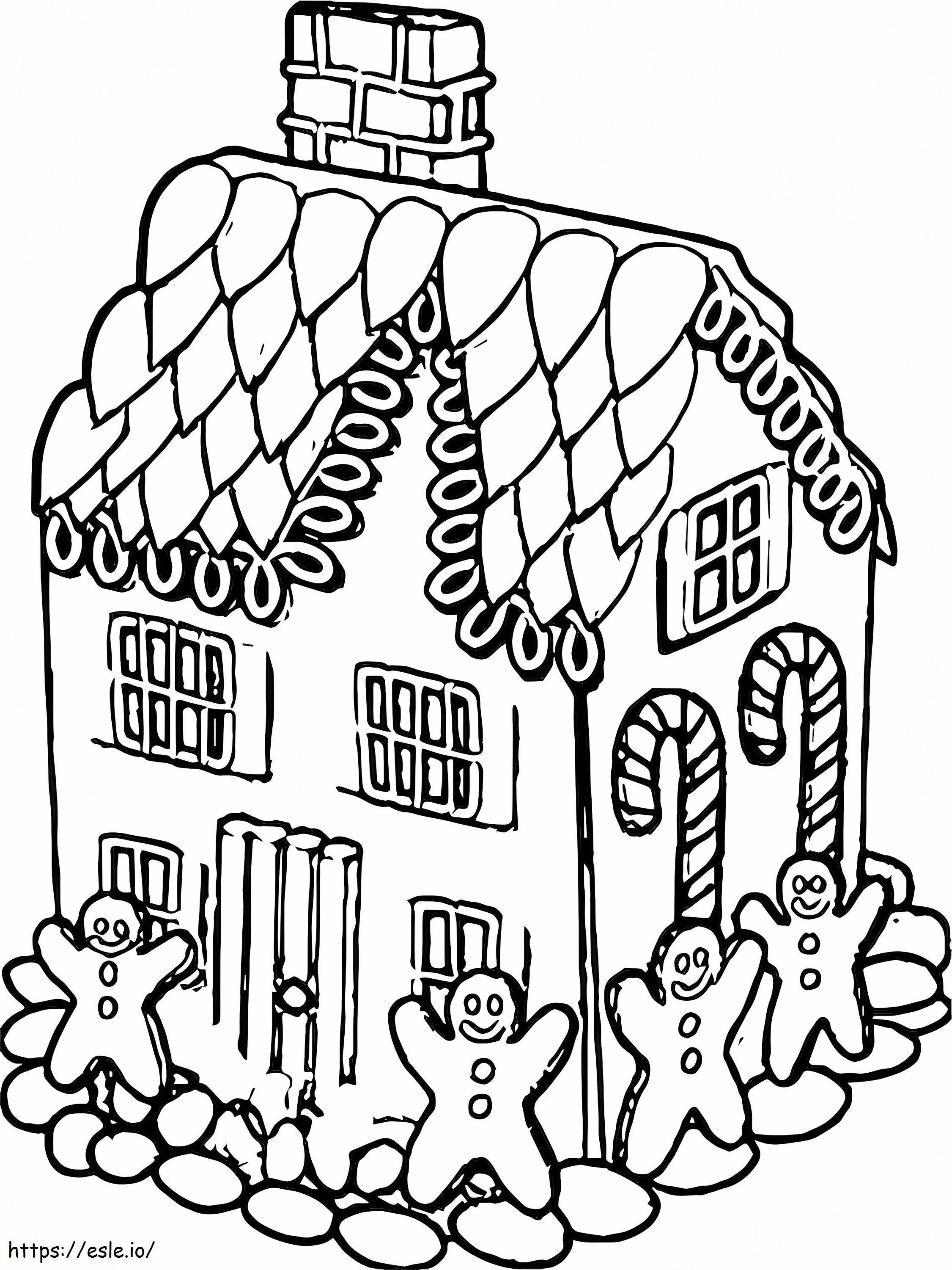 Christmas Gingerbreadg Sheets Free Man House Men Staggering coloring page