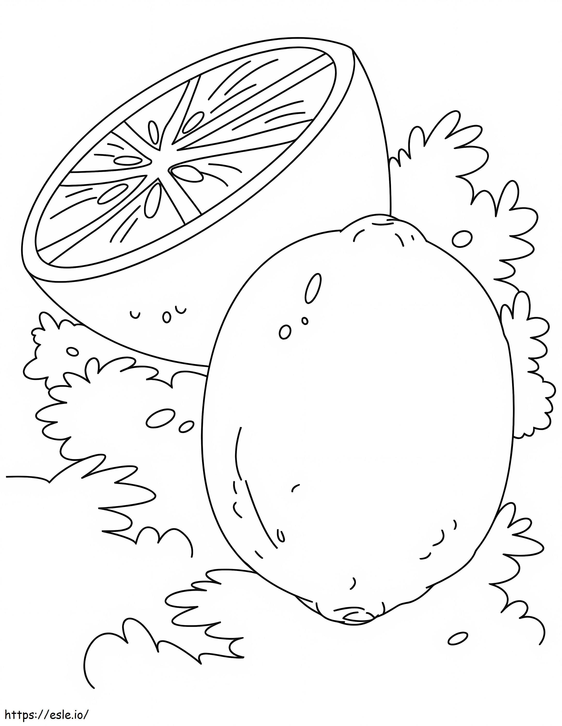 Simple One Lemon And Half Lemon coloring page