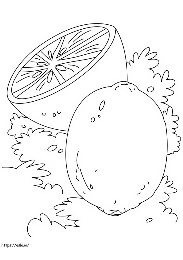 Coloriage Simple un citron et demi citron à imprimer dessin
