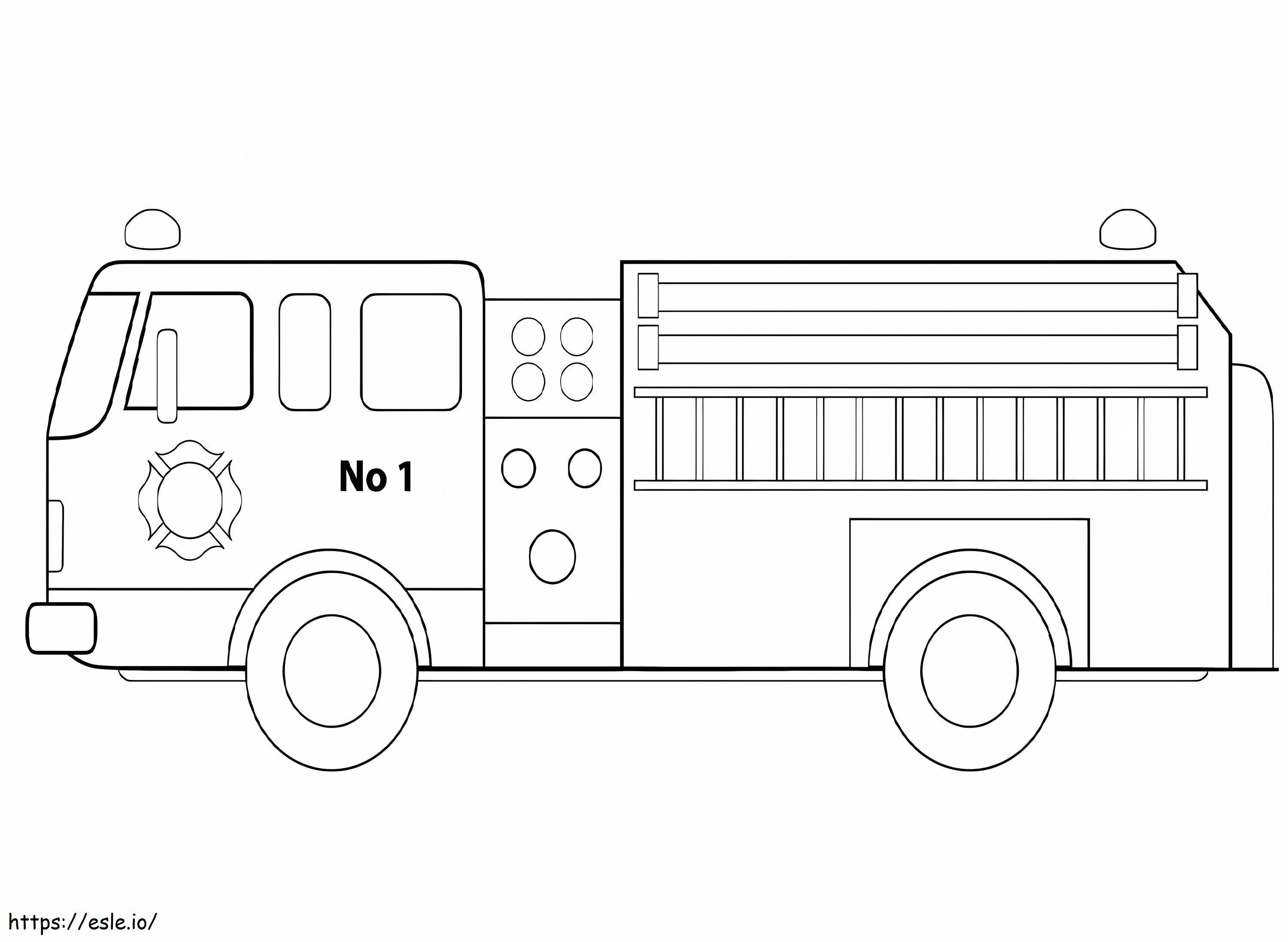  Wóz strażacki 0 kolorowanka