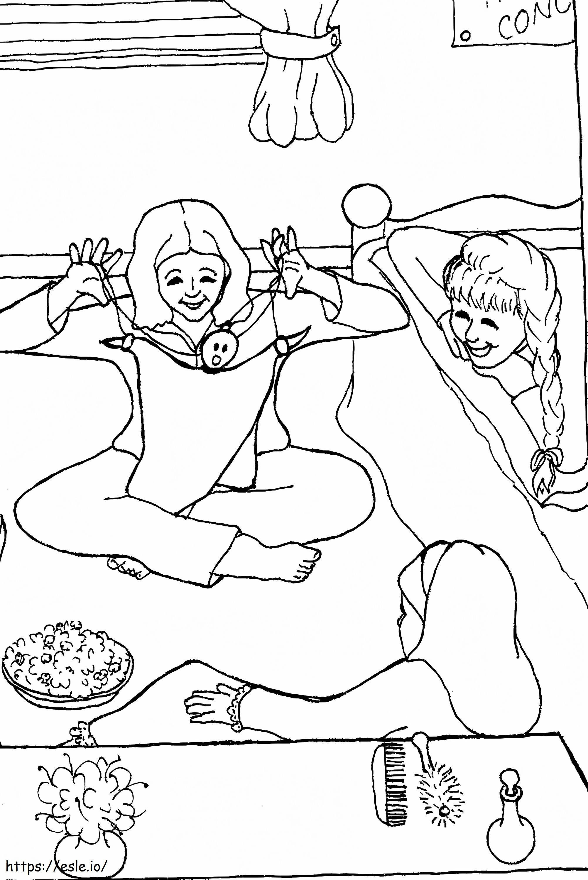 Teenager Girls Sleepover coloring page