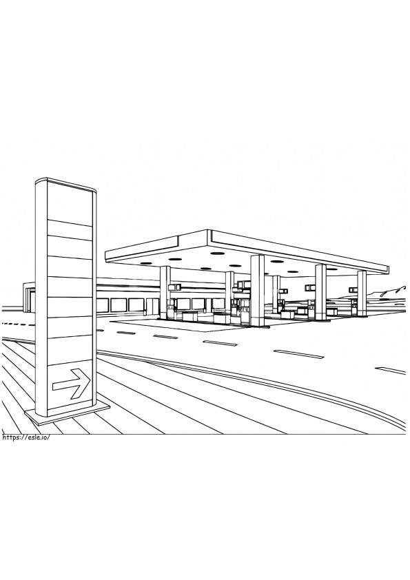 Gas Station Free Printable coloring page