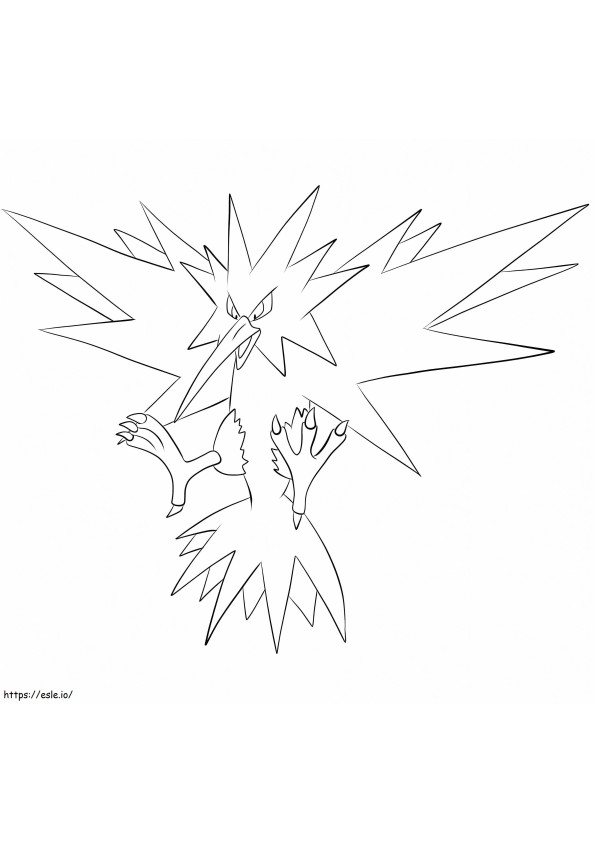 Galarian Form Of Zapdos In Legendary Pokemon coloring page
