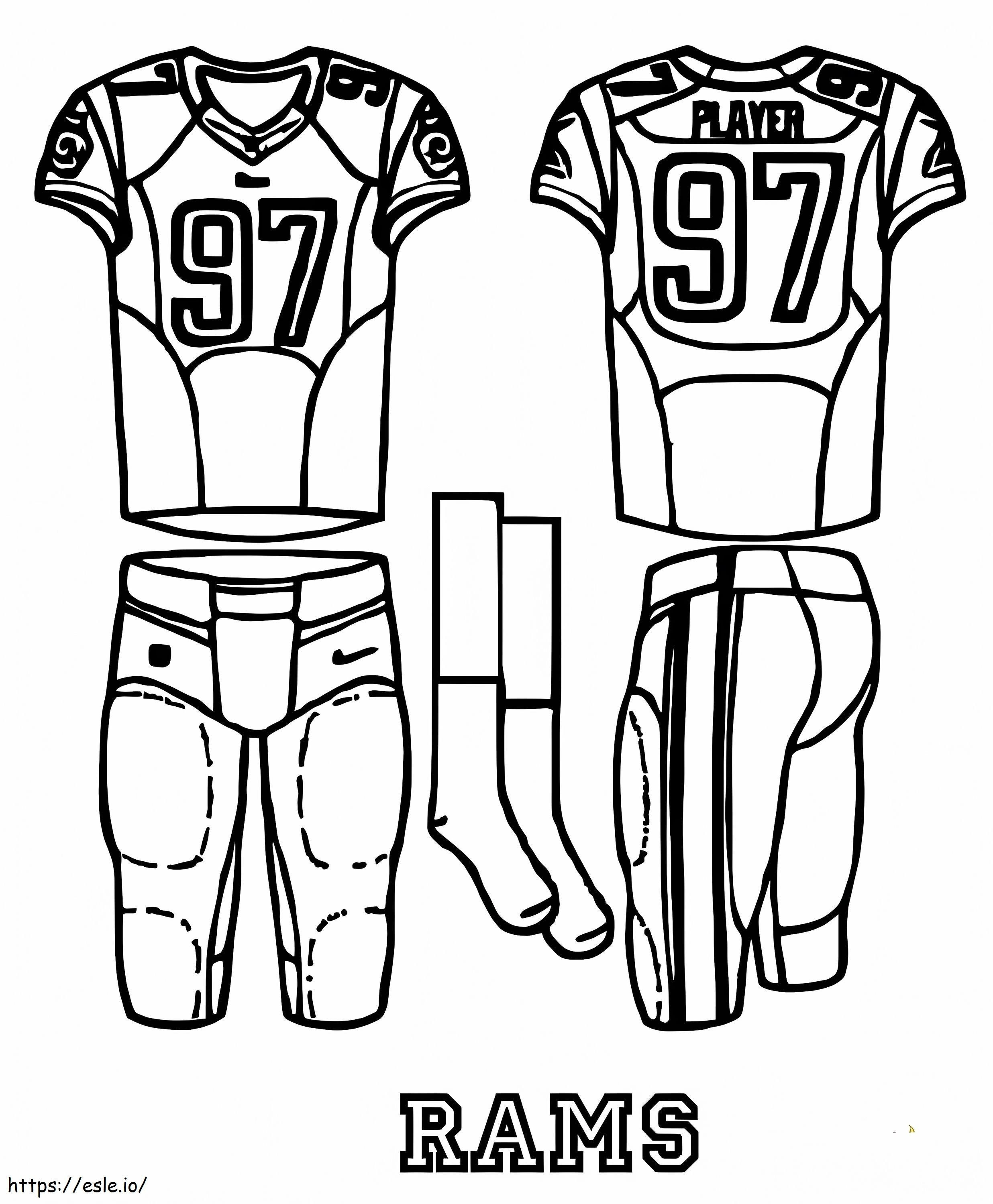 Los Angeles Rams-uniform kleurplaat kleurplaat