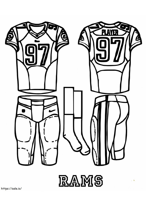 Uniforme dei Los Angeles Rams da colorare