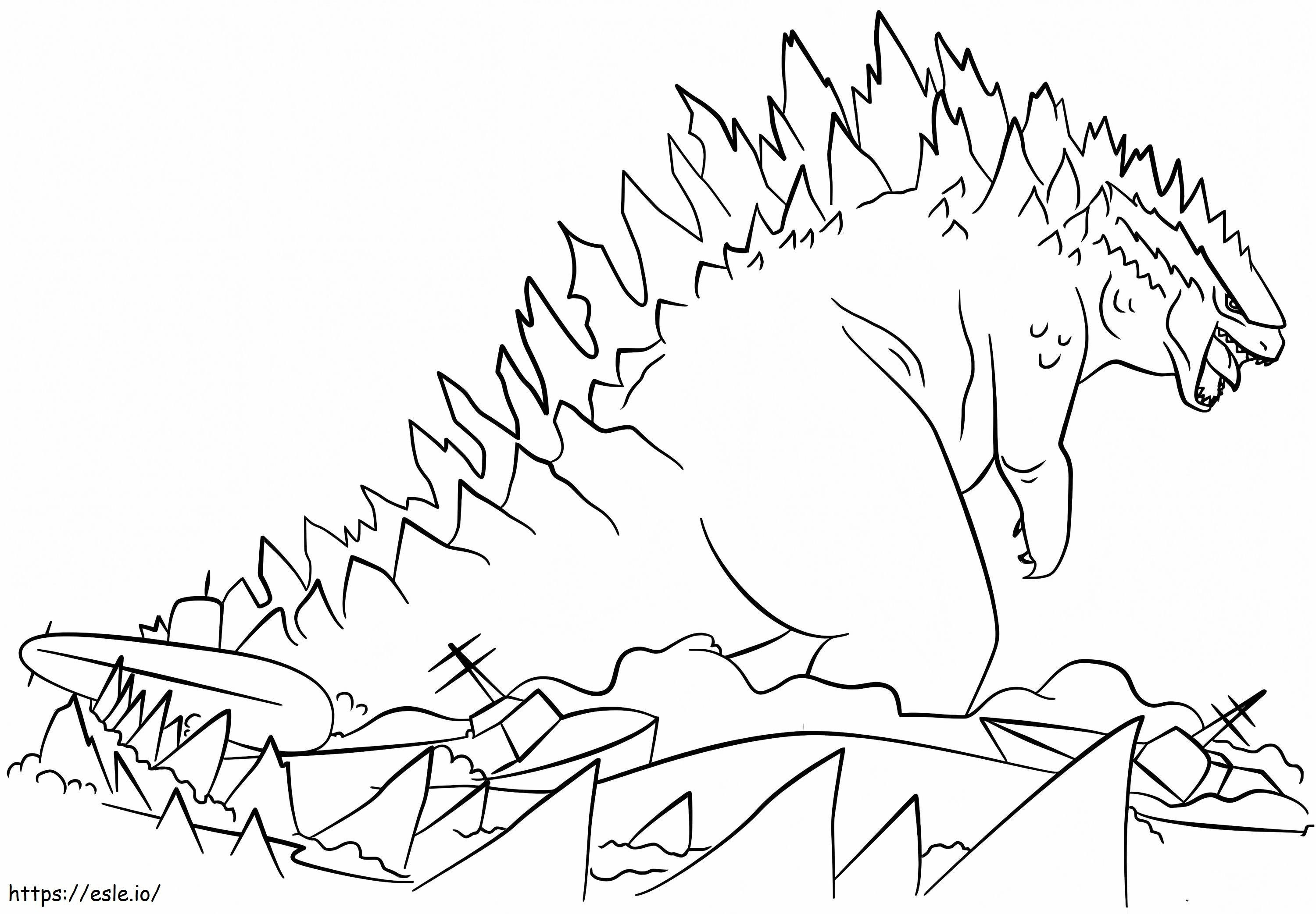 Godzilla yang luar biasa Gambar Mewarnai