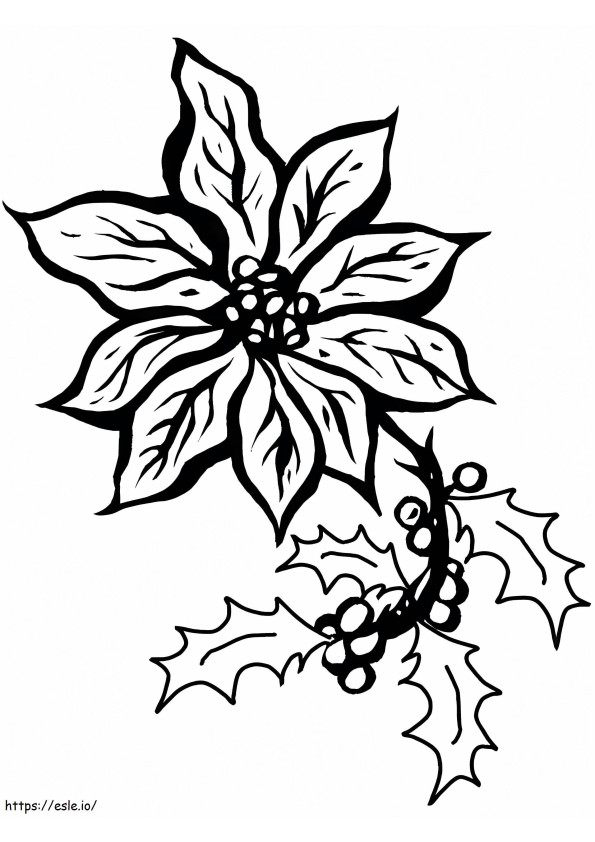 Single Poinsettia coloring page