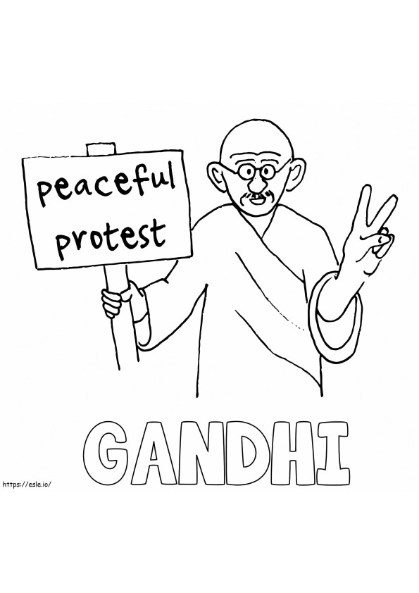 Mahatma Gandhi 7 coloring page