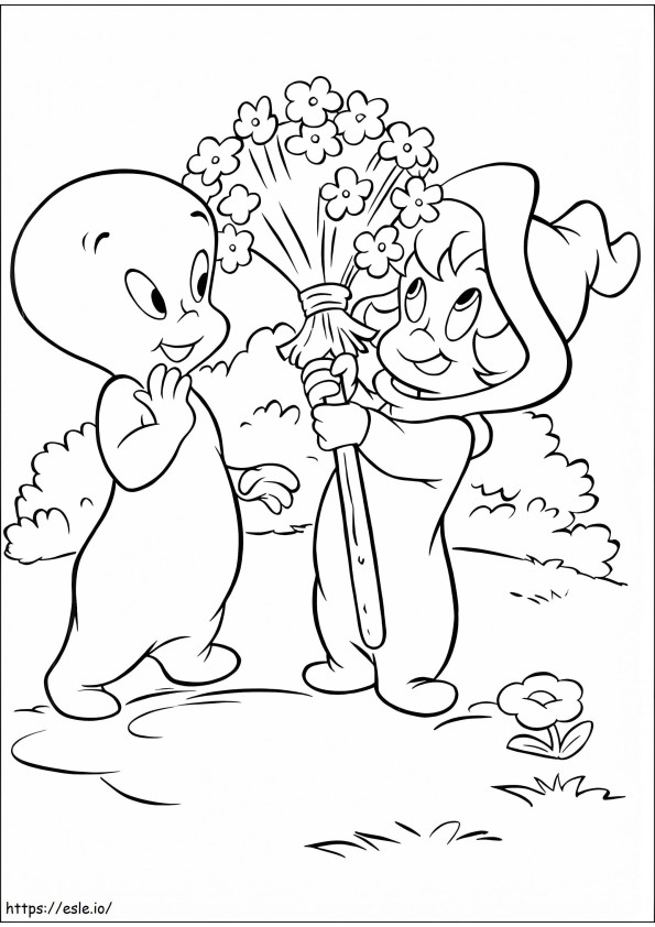 Flower Broomstick A4 coloring page