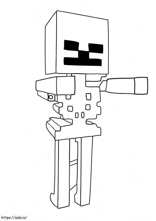 Esqueleto de Zumbi do Minecraft para colorir