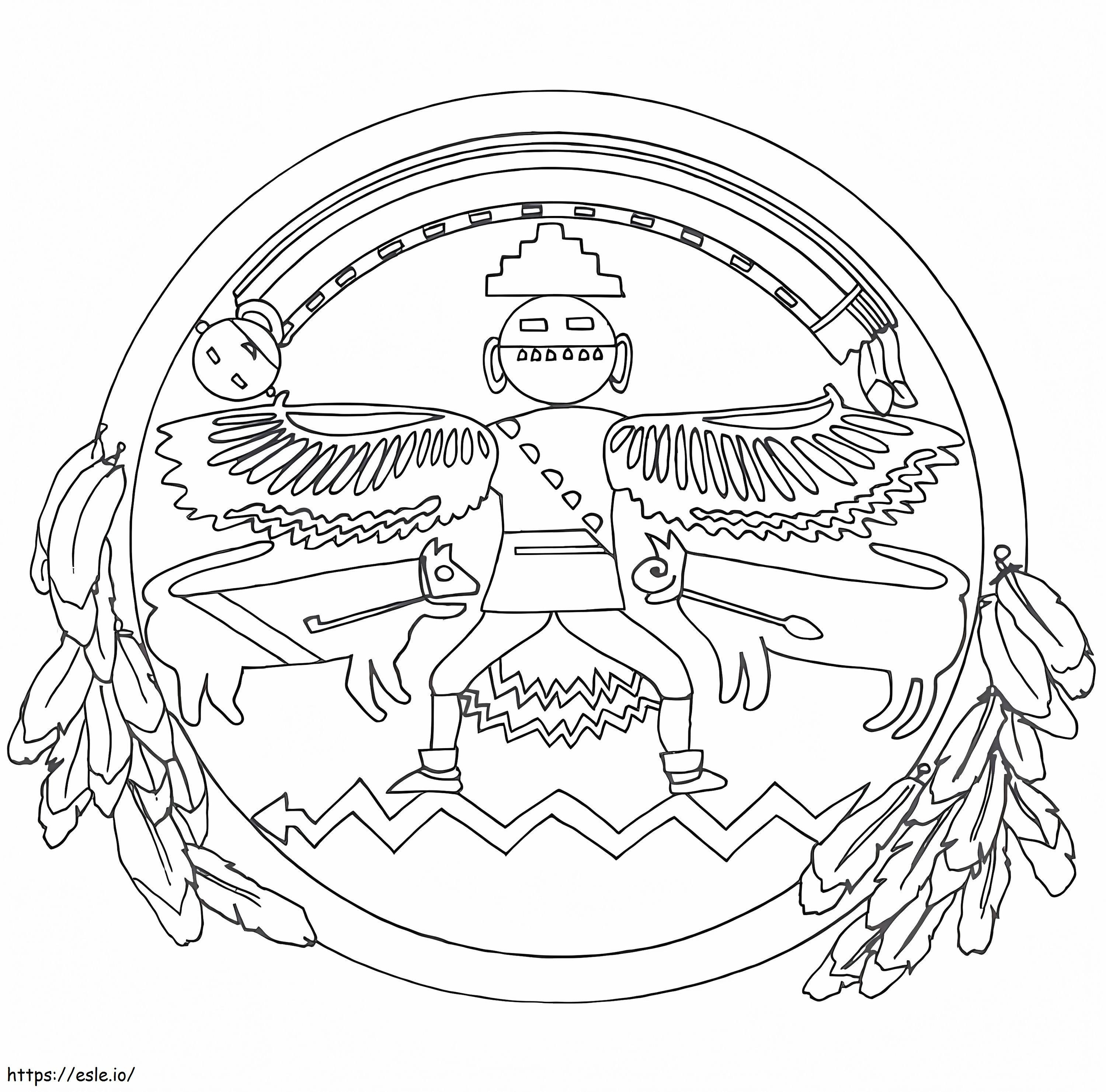 Coloriage Mandala amérindien à imprimer dessin