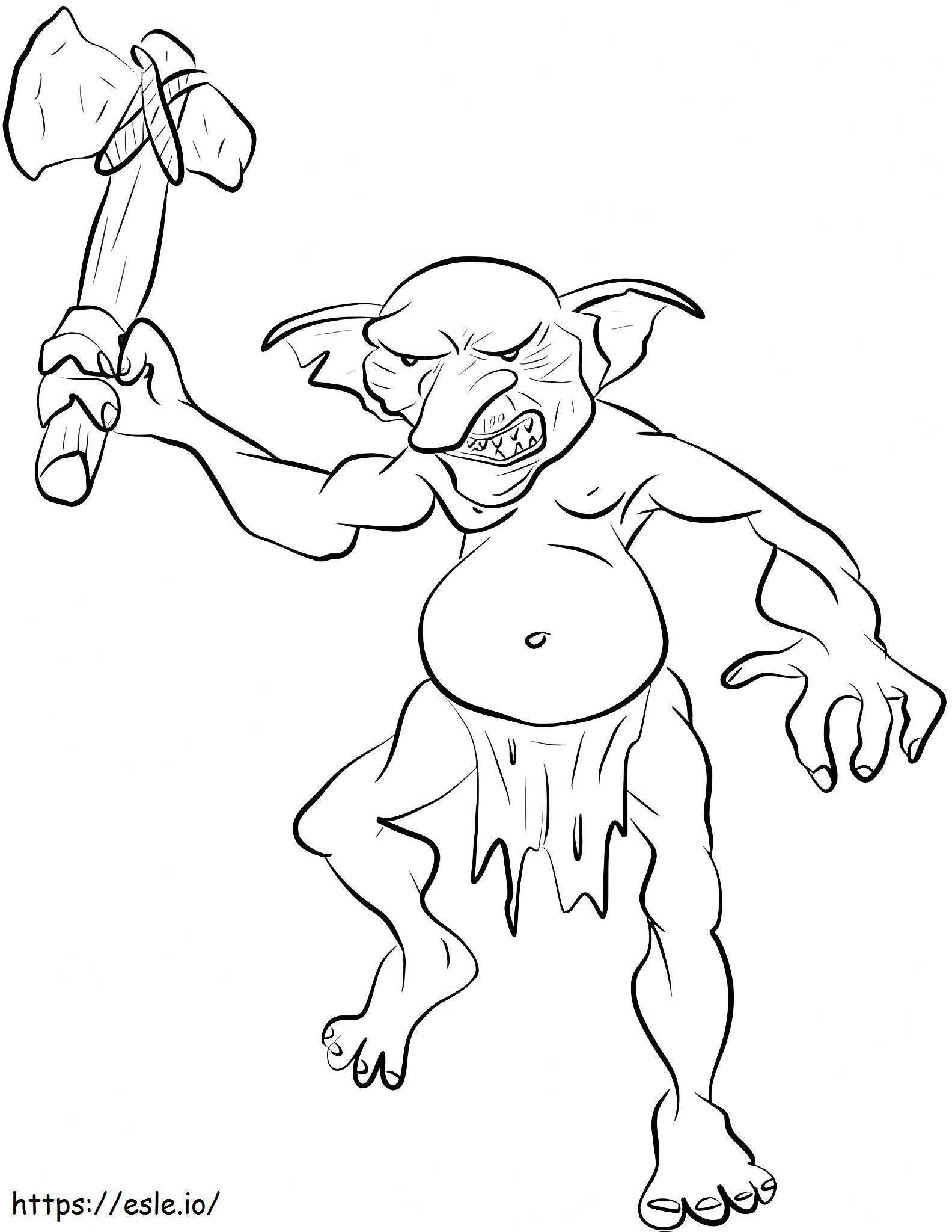 Goblin yang marah Gambar Mewarnai