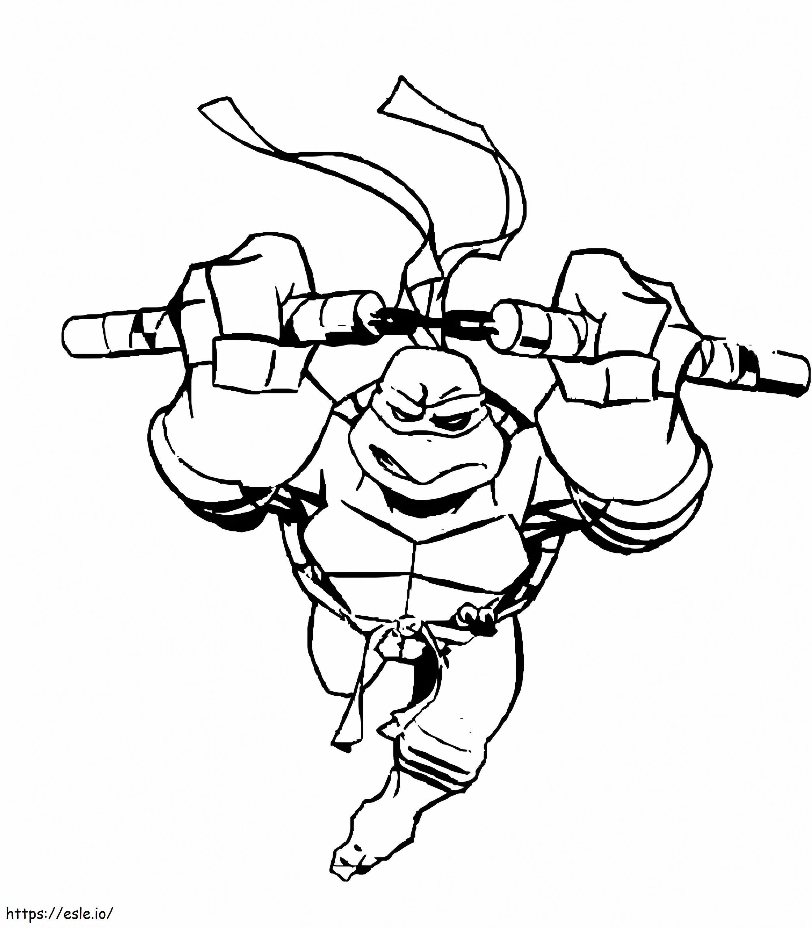 Action Michelangelo coloring page
