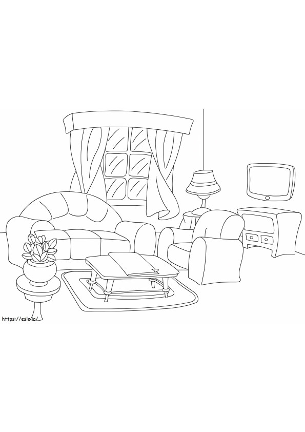 Basic Living Room coloring page