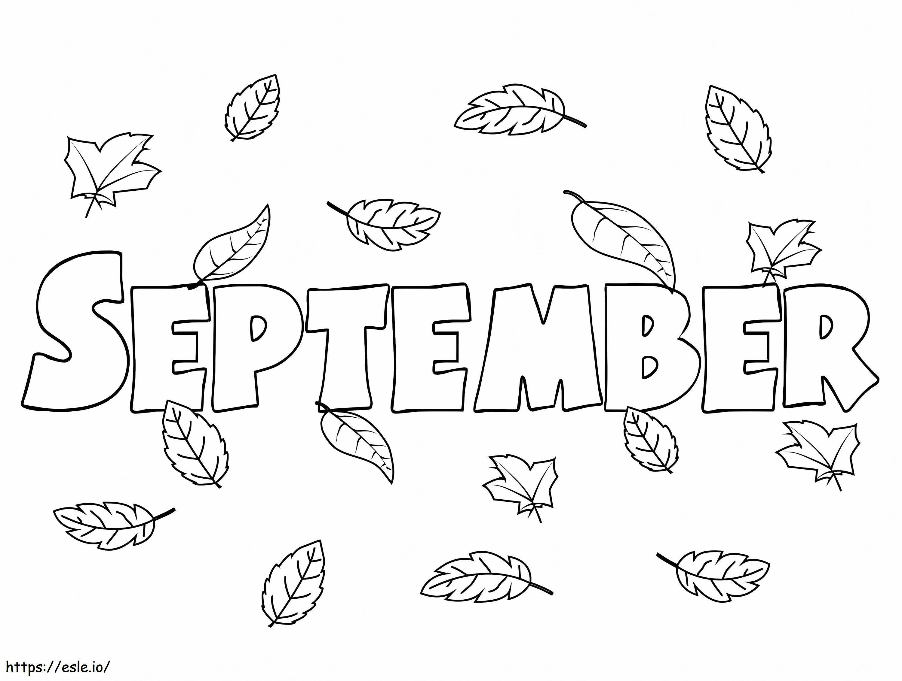 Coloriage Bienvenue Septembre Automne à imprimer dessin