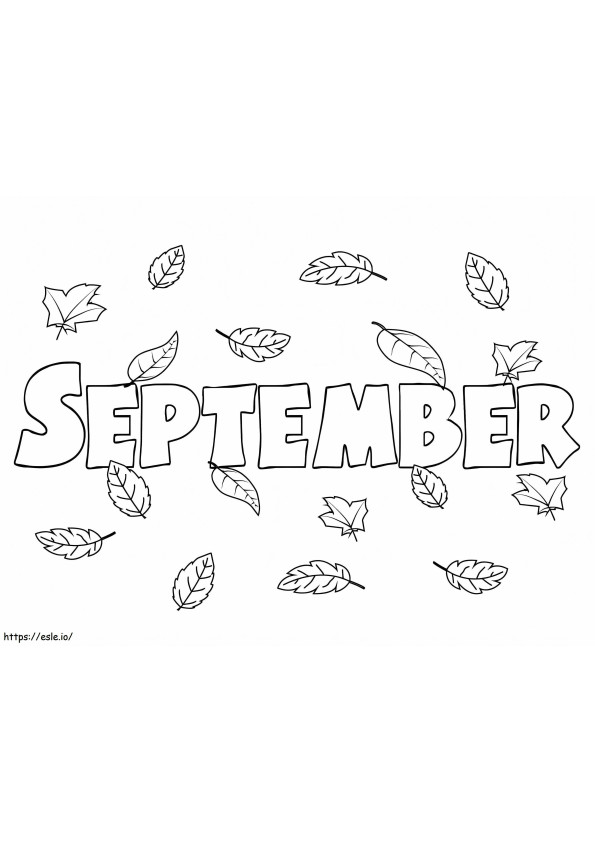 Welcome September Autumn coloring page