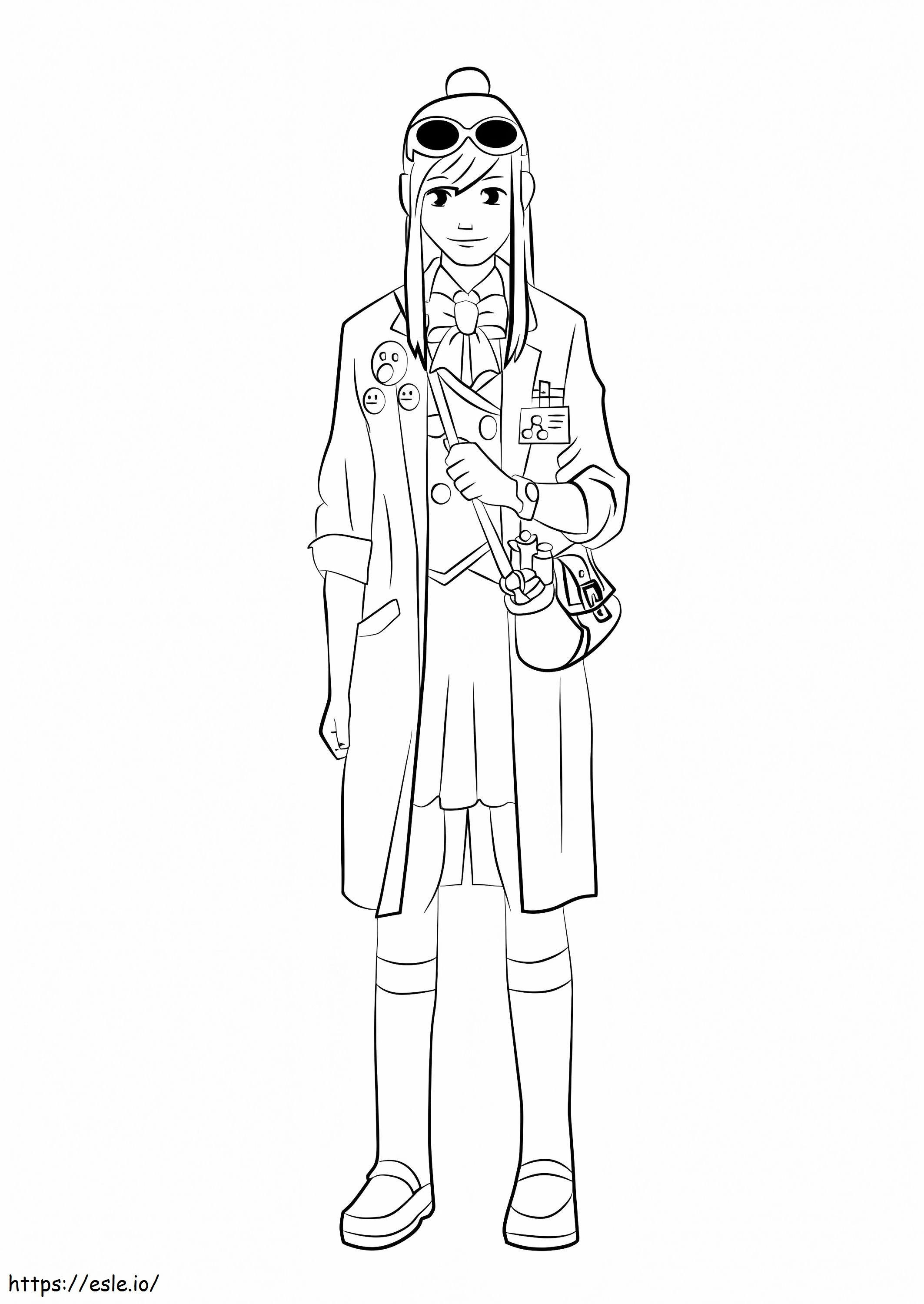 Ema Skye From Ace Attorney coloring page