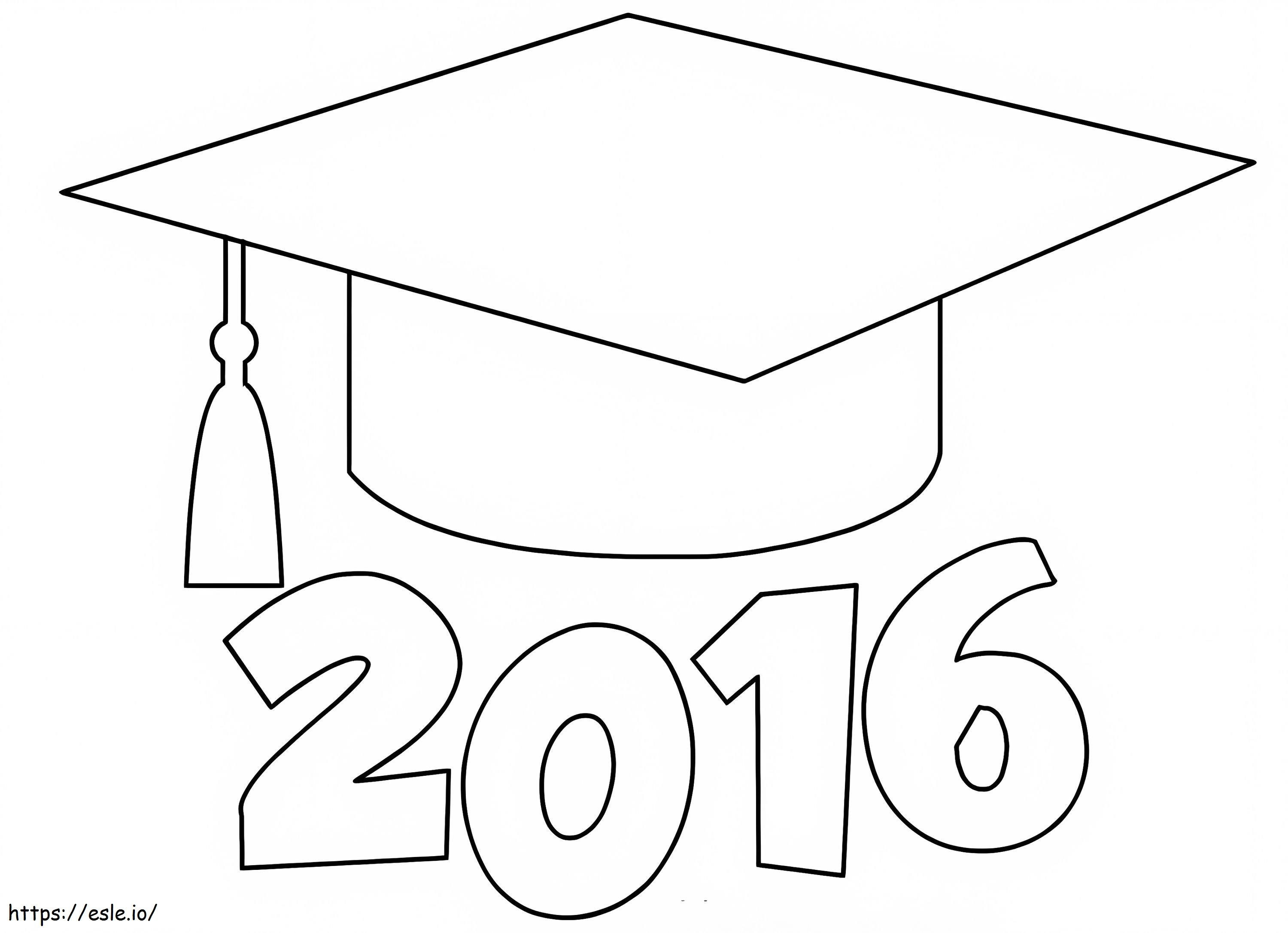 2016 Graduation Cap coloring page