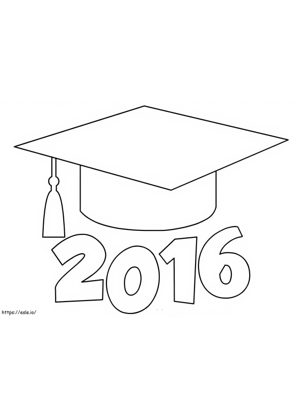 Coloriage Casquette de fin d'études 2016 à imprimer dessin